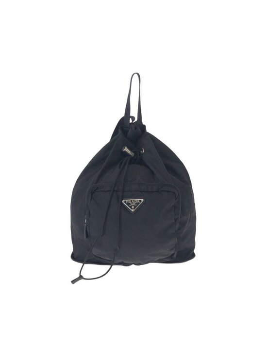 Prada Tessuto Black Silver Nylon Leather Backpack main image 8